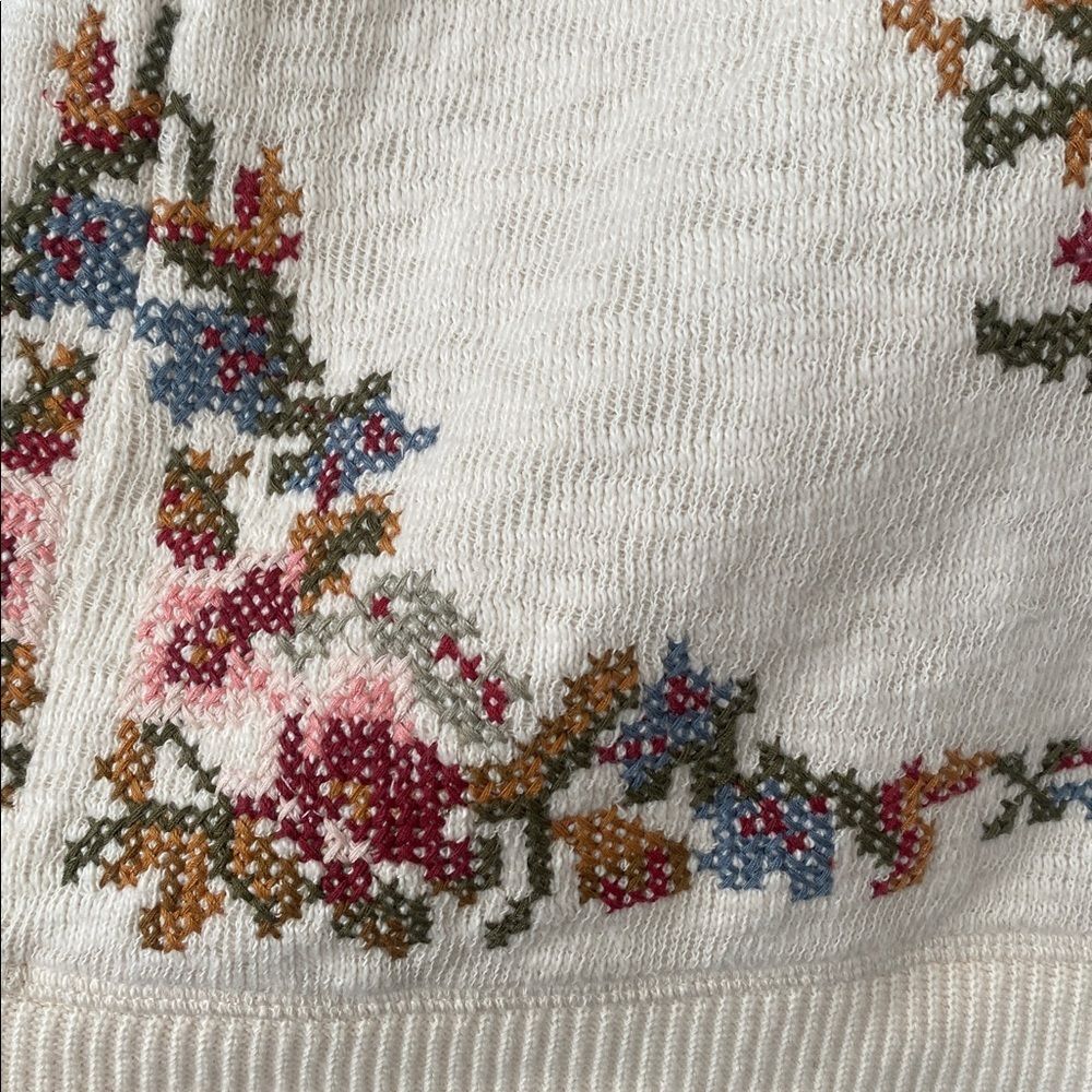 Johnny Was Biya floral Embroidered Cardigan Oversized XS Boho Cottage Romantic - Picture 14 of 16